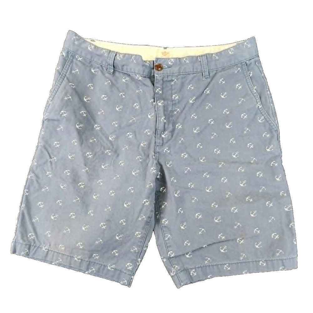 Dockers Anchor Print Chino Shorts Blue Mens 34 Nautical Sailing‎ Summer Casual